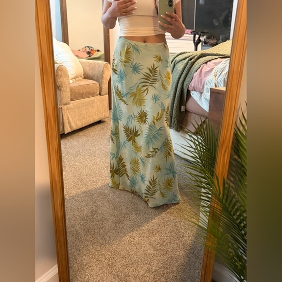 Kate Hill Dresses & Skirts - Light Blue Tropical Maxi Skirt